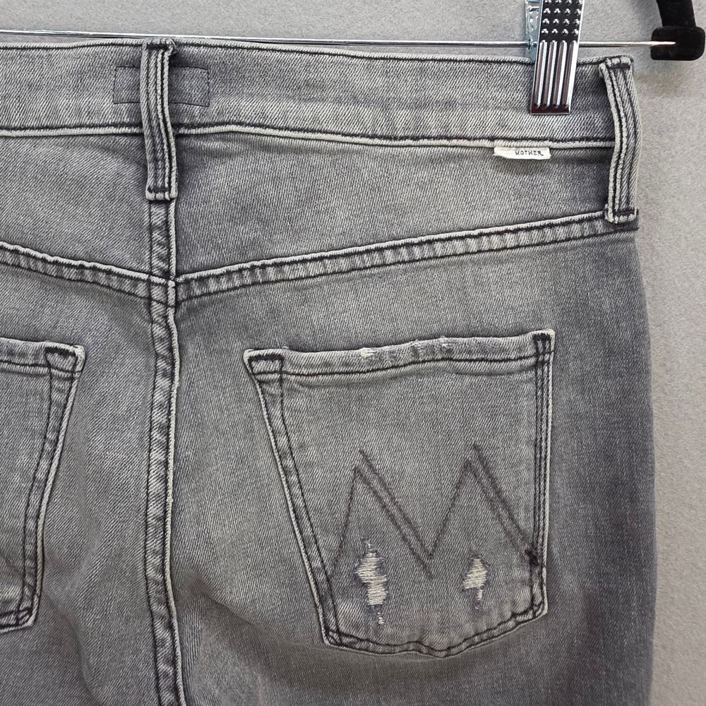Mother The Scrapper Cuff Ankle Fray Jeans Unstitched in the Dark Button Fly 25 - Picture 9 of 14